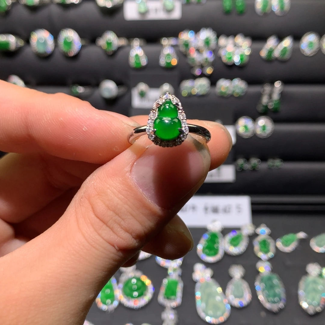 翡翠银S925镶嵌戒指