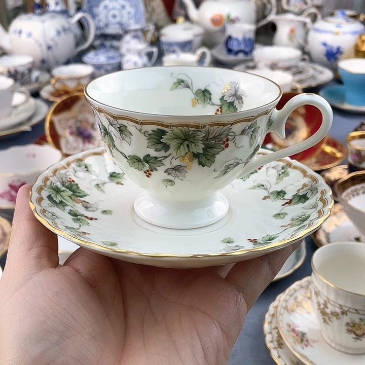 海外中古欧瓷咖啡杯小房子我**钗