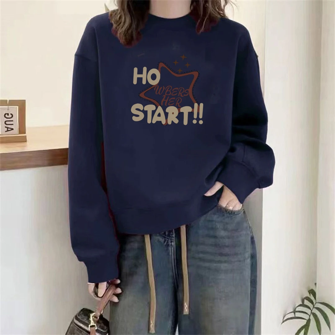 大牌专柜正品即墨纯棉卫衣女秋冬季加绒加厚内搭宽松显瘦上衣外套