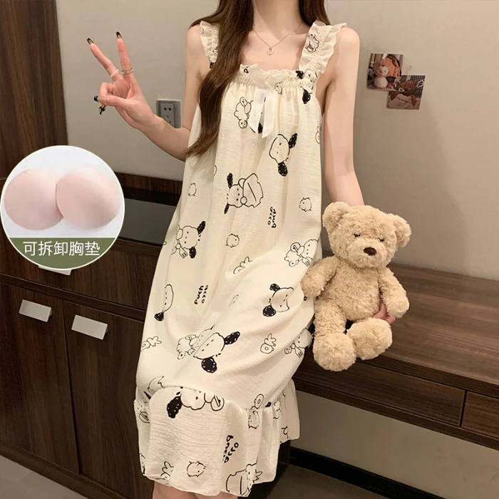 a40【少爷请回家】80-160可穿浪漫性感蕾丝轻奢睡衣家居服睡裙