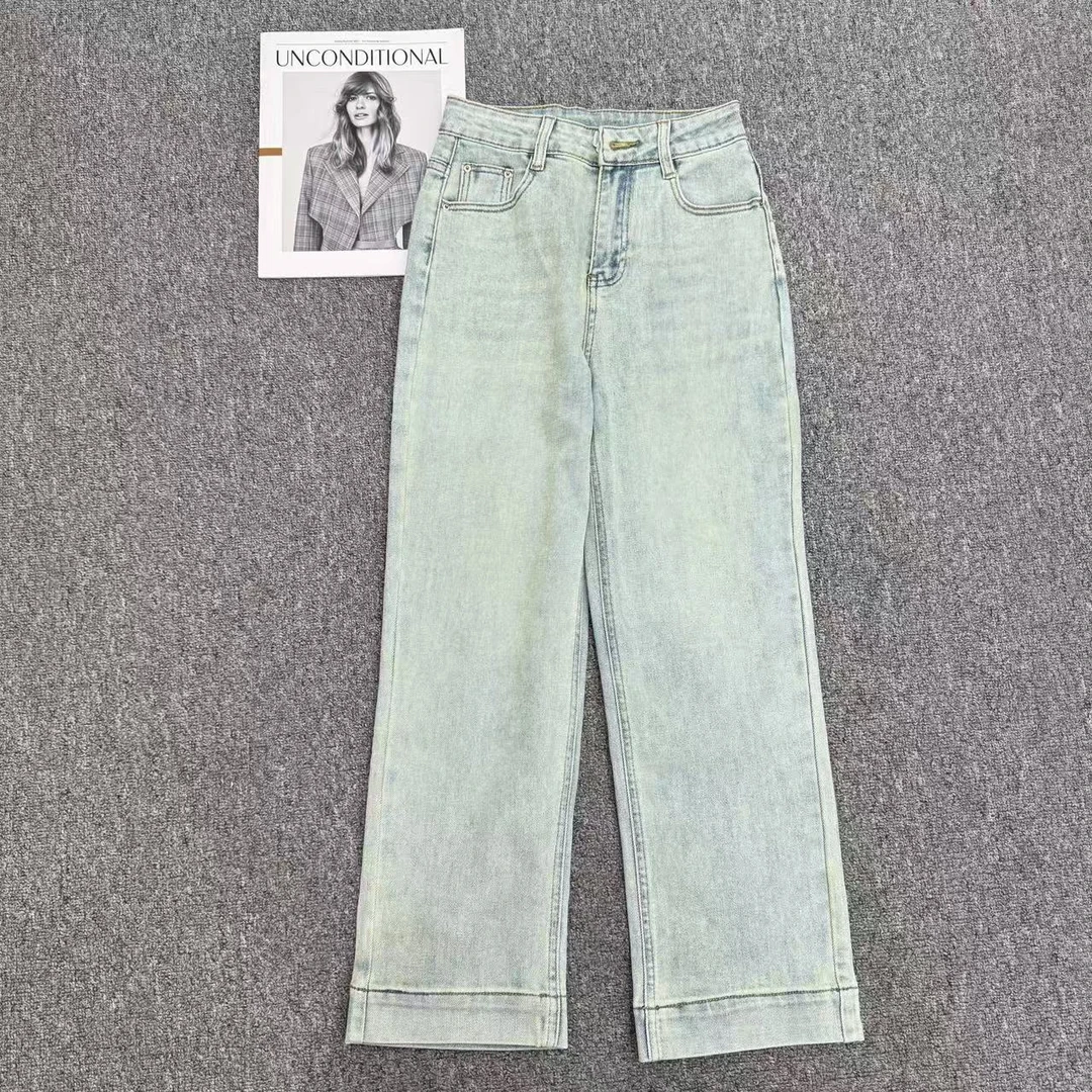 【周周家】5139濮院春季桑蚕丝牛仔裤女士休闲时尚街头风