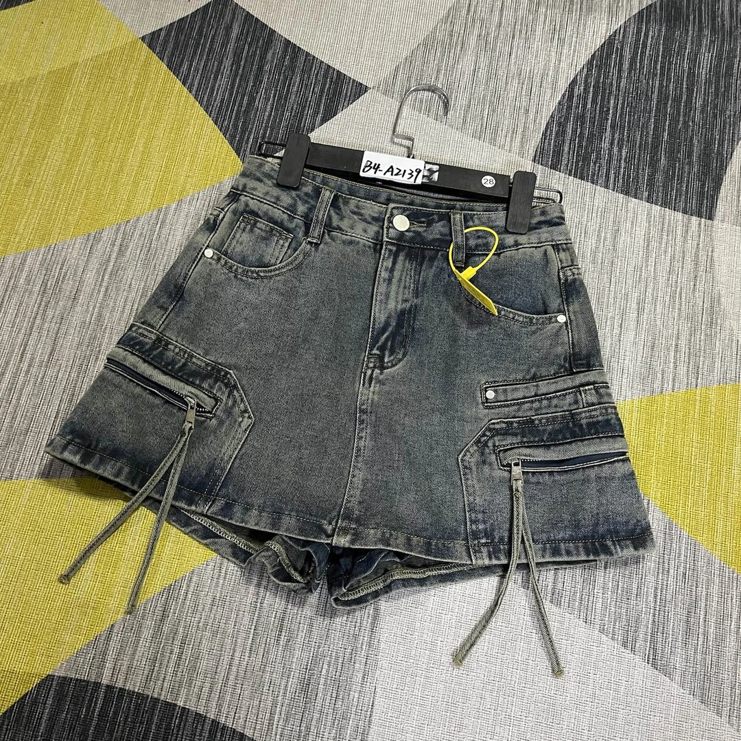 B4-A2139 复古蓝美式小众超酷A版工装短裤裙裤 无弹（不退换）