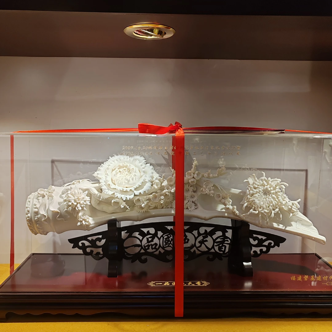 手捏瓷花一品国色天香德化白瓷陶瓷创意摆件美人