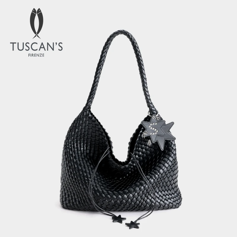 TUSCAN'S新款编织大容量托特包女士单肩包时代双鱼