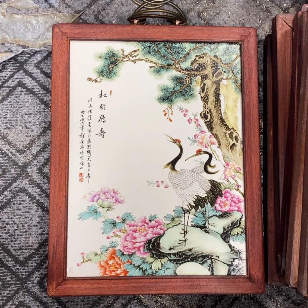瓷片37*28 景德镇瓷板画柴窑烧制