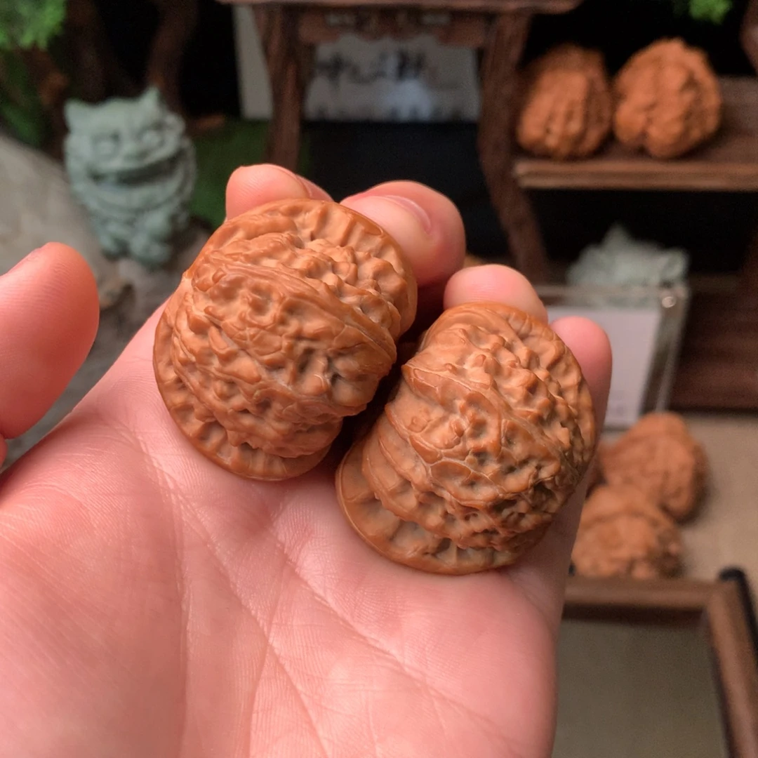 文玩核桃把件42尺寸白狮子