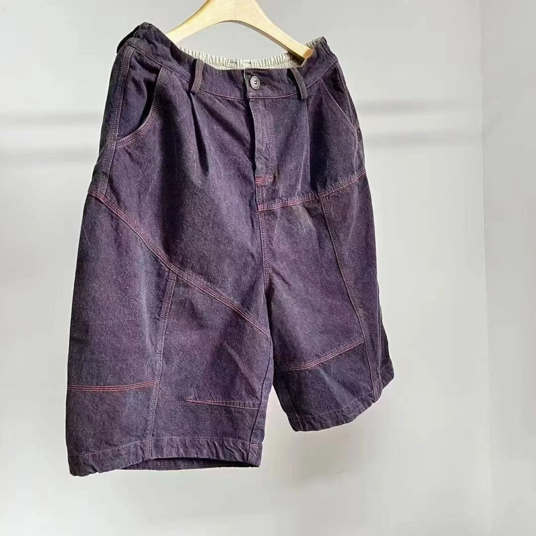 250419斜纹色织撞色线短裤