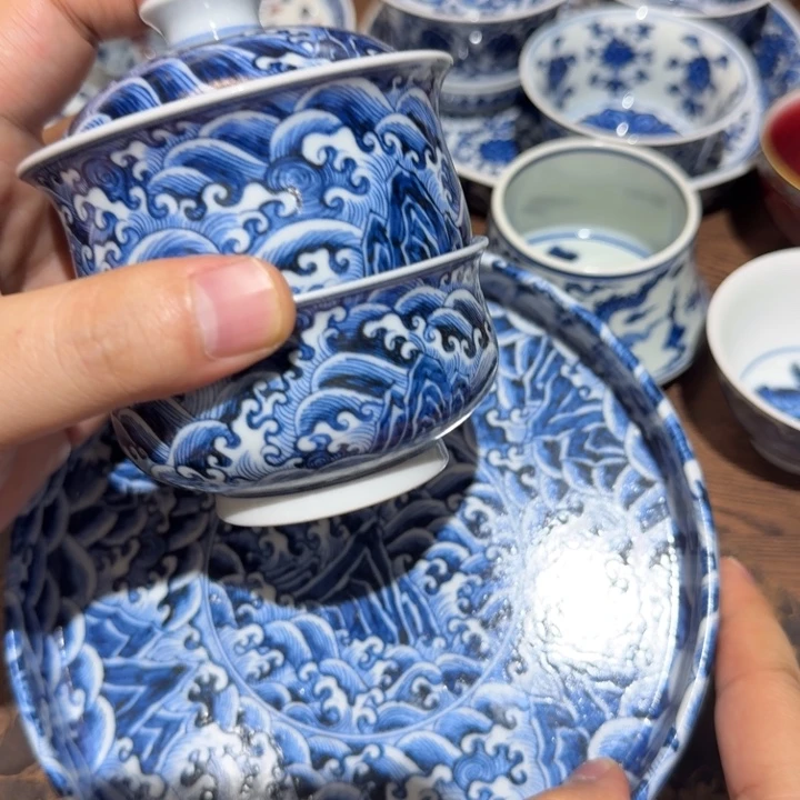 H***k江崖海水青花茶器套组