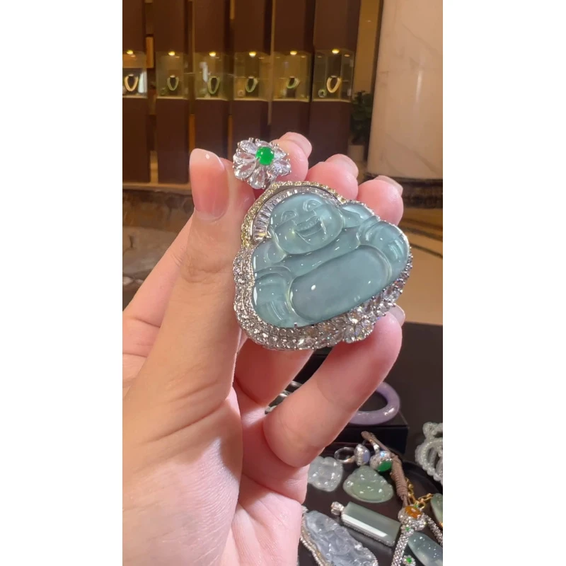 天然A货翡翠SW20佛公吊坠多样性发一