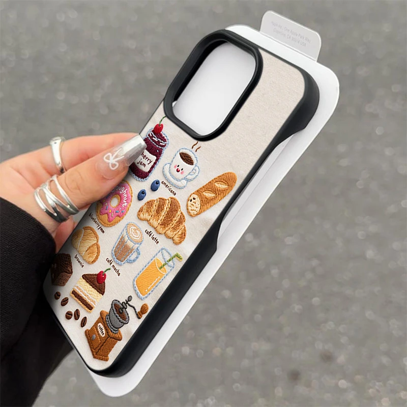 非立体咖啡面包半包适用苹果16/17promax15手机壳iphone14软12/13