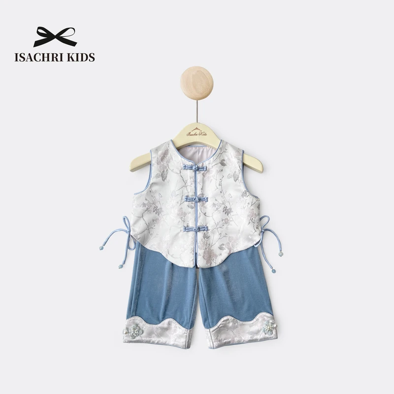 【6.18反季清】青黛 清冷高级感~国风新中式套装女宝两件套 IS203