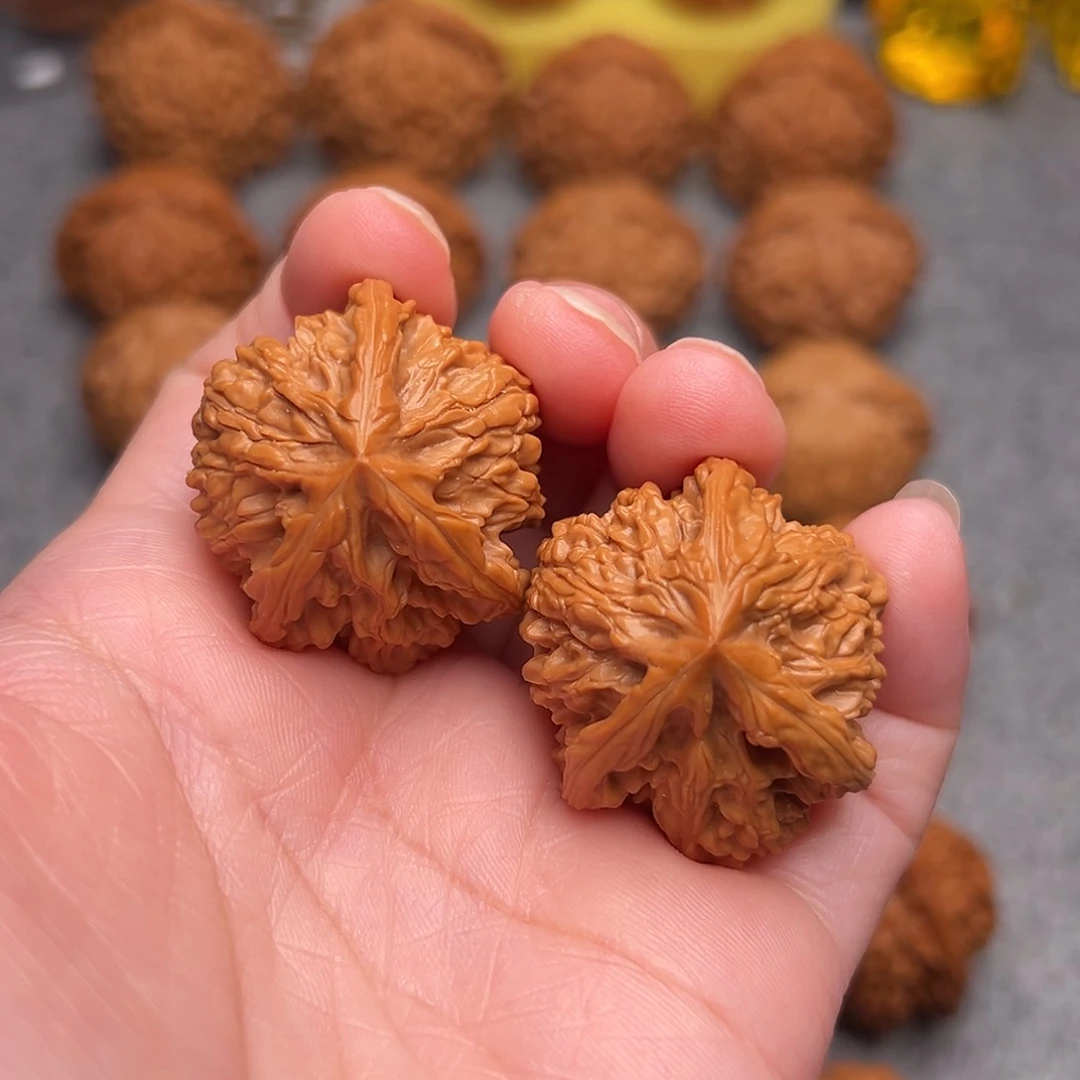 把件文玩核桃精品御龙粗棱三棱34全品