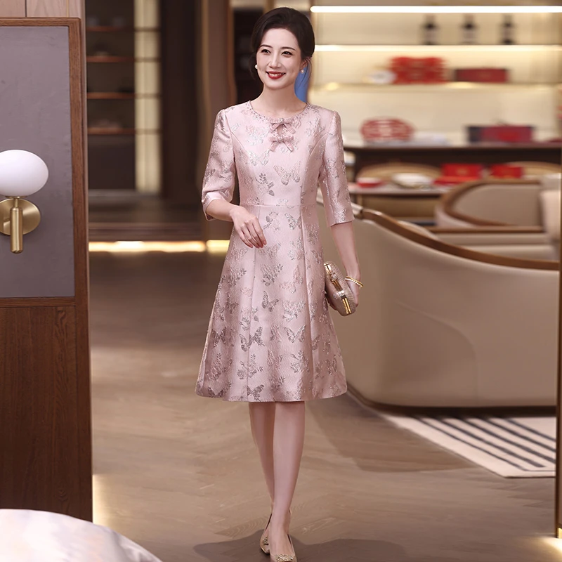 5904高贵优雅喜婆婆婚宴装夏季新款年轻气质结婚喜服妈妈礼服旗袍