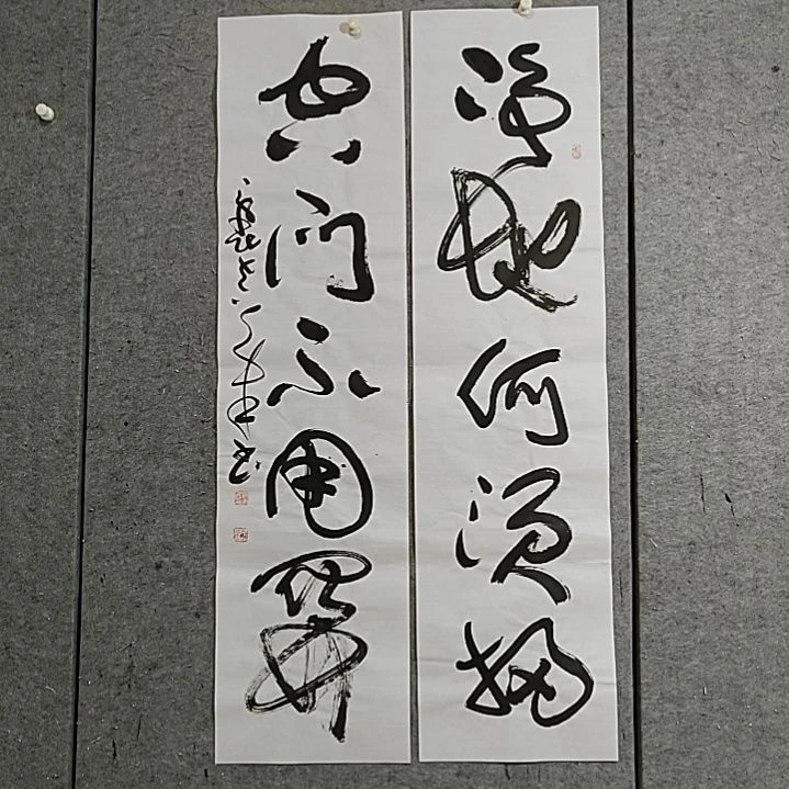 书法宋秉民。四尺对开。空门不用关