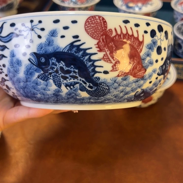 烟***火瓷片景德镇陶瓷手工手绘