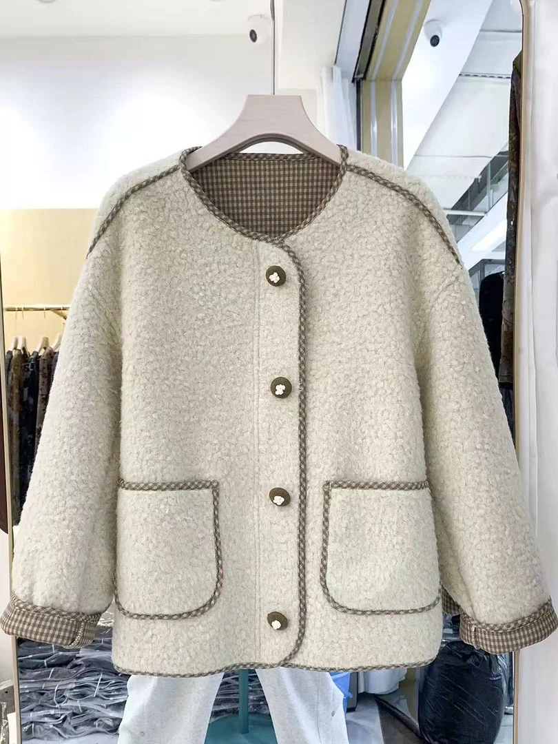 小香风短款外套冬新款小个子宽松显瘦休闲时尚短外套Y039