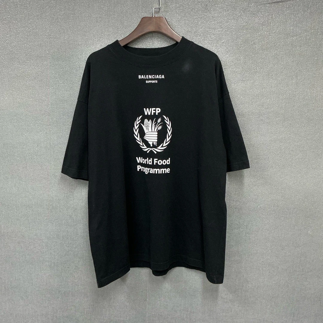 99新 Balenciaga/巴黎世家 WFP粮食署印花短袖T恤 99新S码/9561