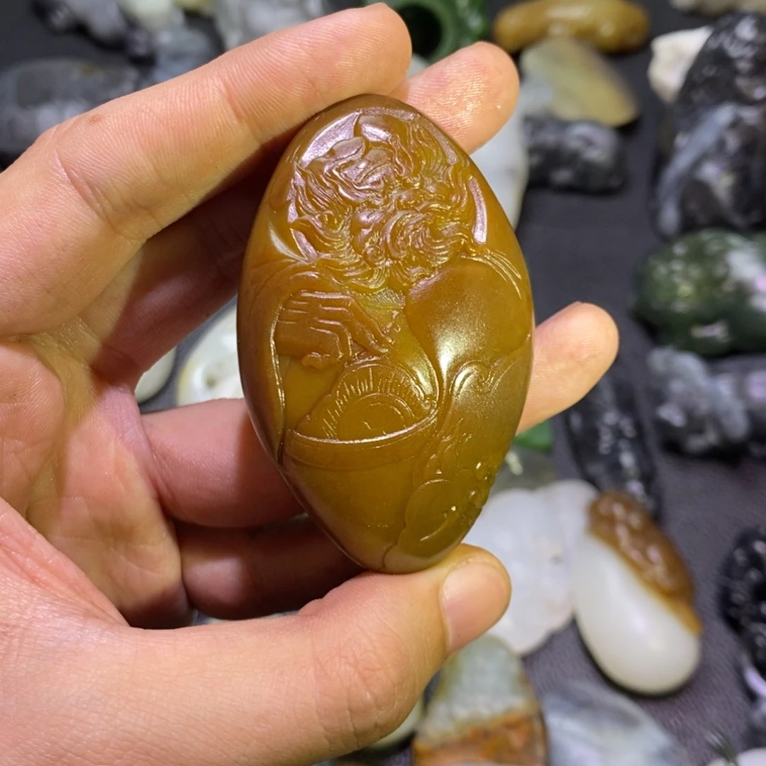 未镶嵌和田玉挂件傲**武