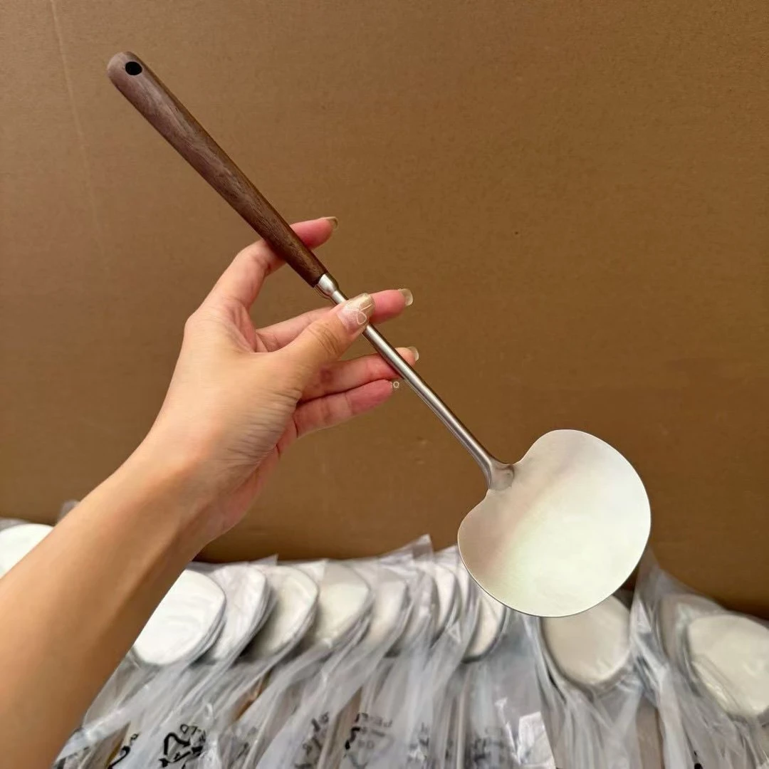 烹饪铁锅家用蘑菇铲不锈钢锅铲优质苹果铲煎肉炒铲