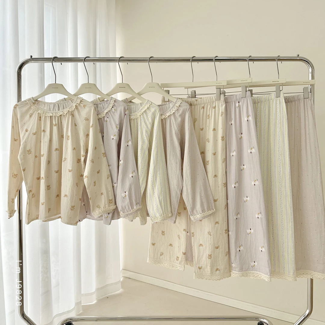 新棉纱。花边家居服套装J9828