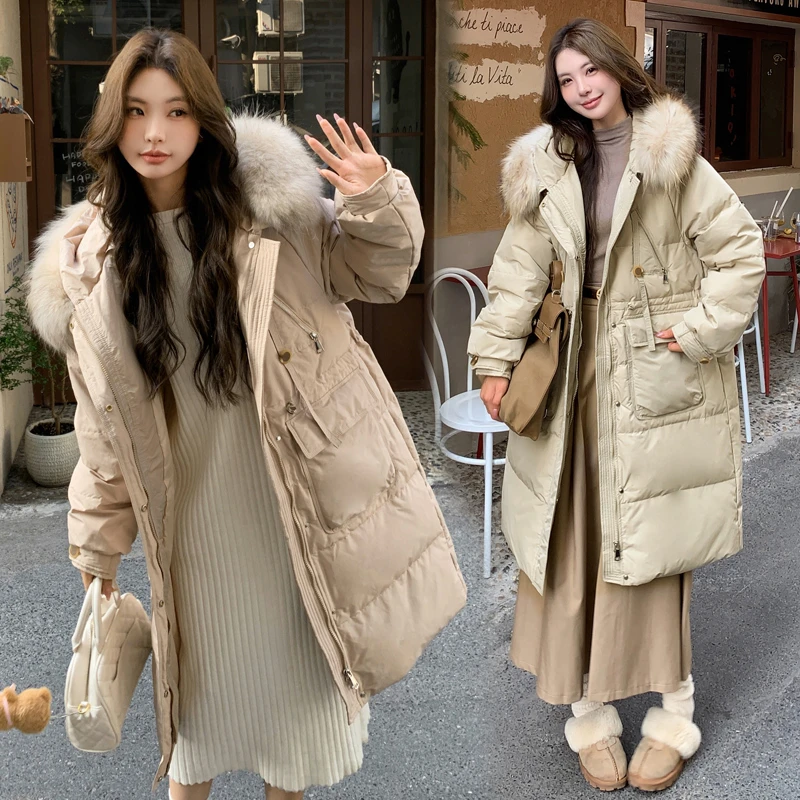 羽绒服女中长款2025冬装200斤胖mm300加肥加大韩版女装外套D9918