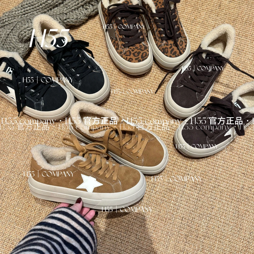 H55女鞋-美式街区丨棉里美式复古厚底星星板鞋15-3067【HW】