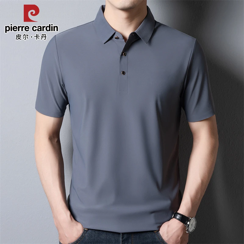 皮尔卡丹男士短袖t恤夏季薄款商务翻领polo衫修身凉感休闲上衣男
