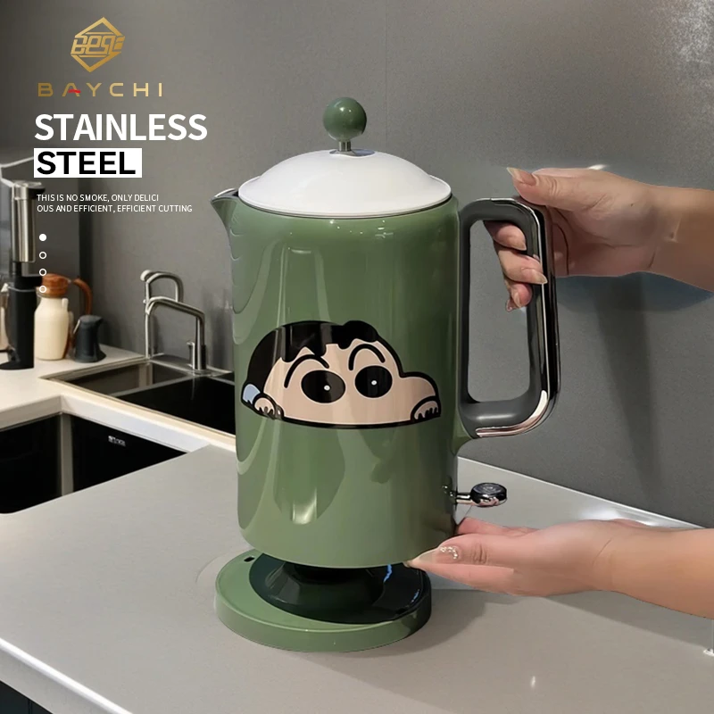 蜡笔小新正品网红爆款烧水壶2025新款不锈钢复古家用烧水壶冷水壶