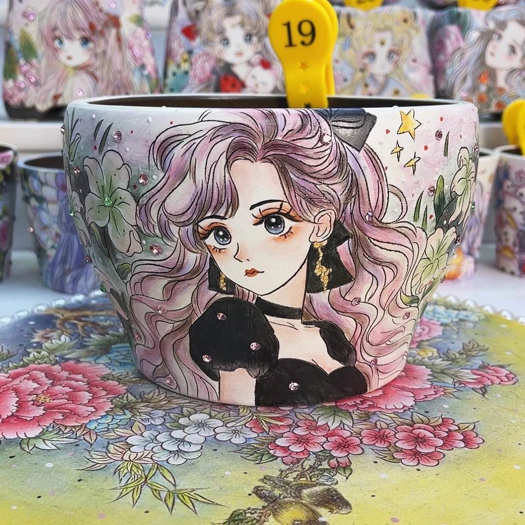 红陶薄雾花盆一物一拍