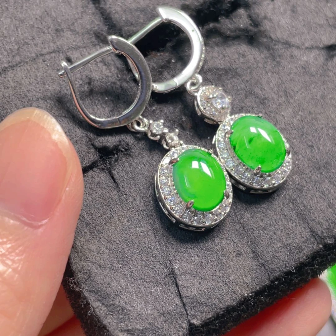 翡翠银S925镶嵌吊坠(不含链)