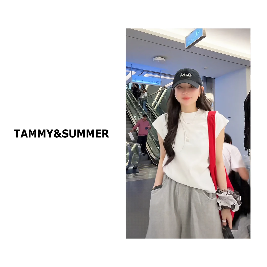 【Tammy&Summer】薄款夏季舒适感短款小飞袖简约百搭休闲T恤7632