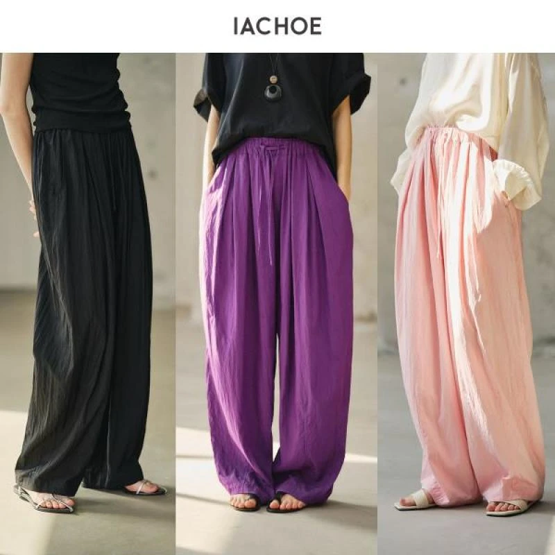 棉仓【IACHOE】-山本裤三色时髦轻盈休闲裤3631518005