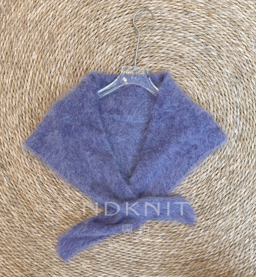 100%山羊绒拉绒花纱三角巾大披肩