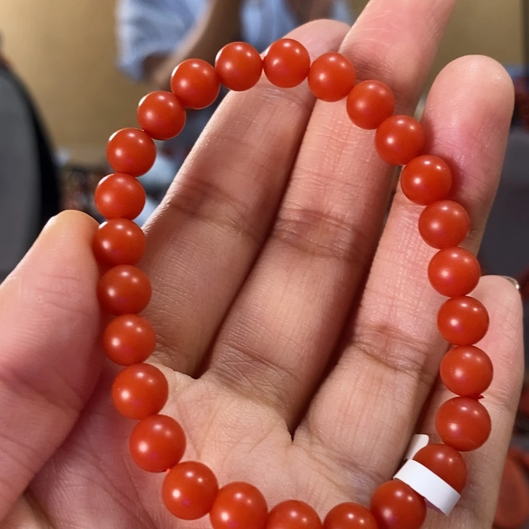 未镶嵌单圈7m m南红玛瑙天****呀