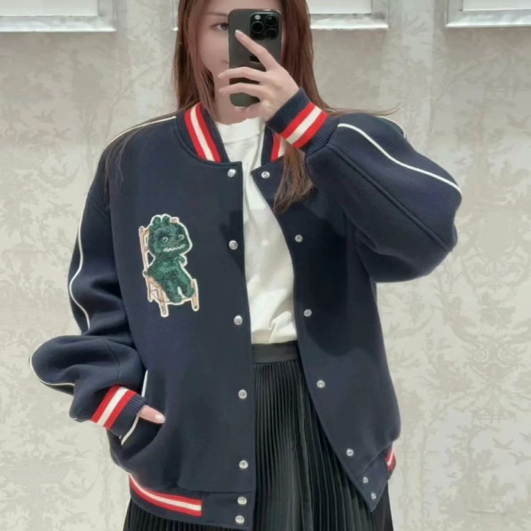 99新 DIOR/迪奥 00591 龙年限定24ss小龙人棒球夹克 L码