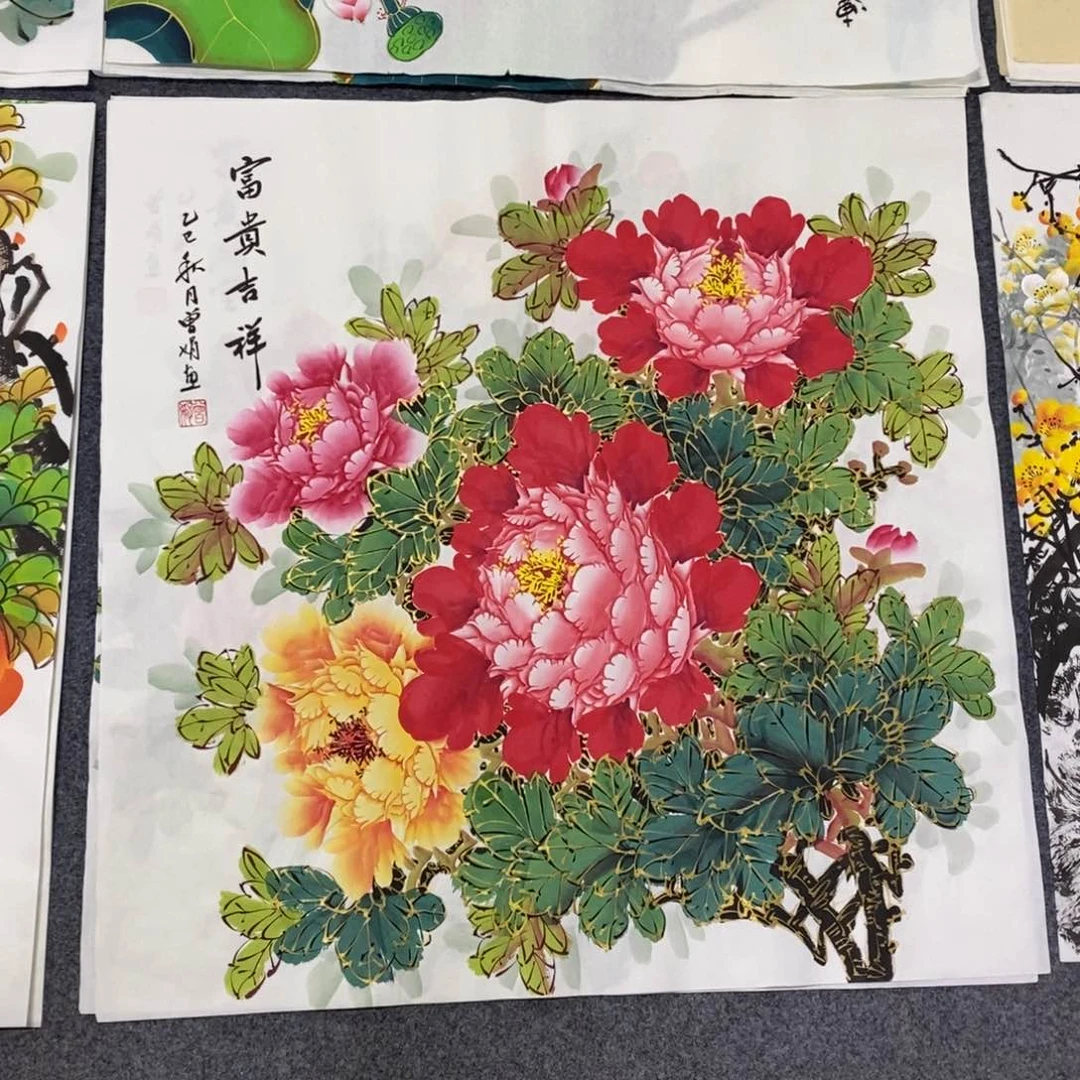 国画尺寸70✖️70精品斗方手绘画