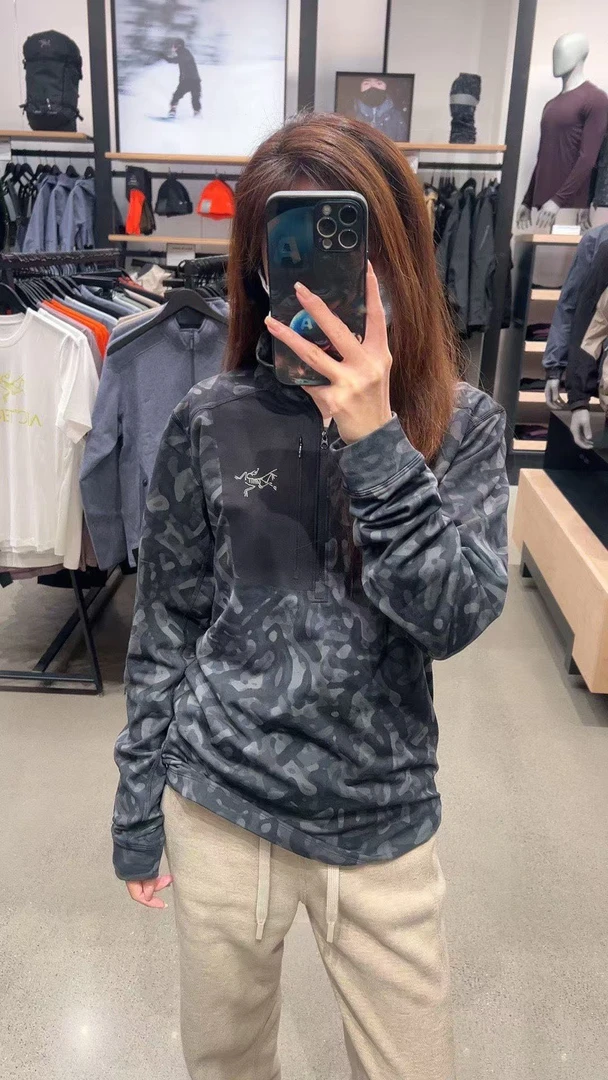 男款RHO LT 立领迷彩抓绒打底衣