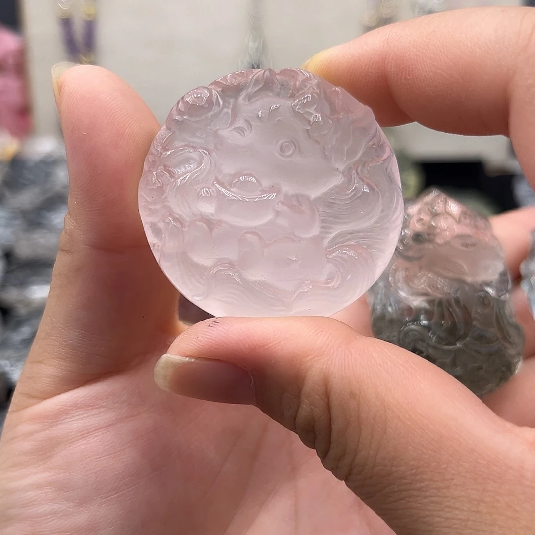 颈饰银S925镶嵌紫晶鱼****）粉水元宝九尾105