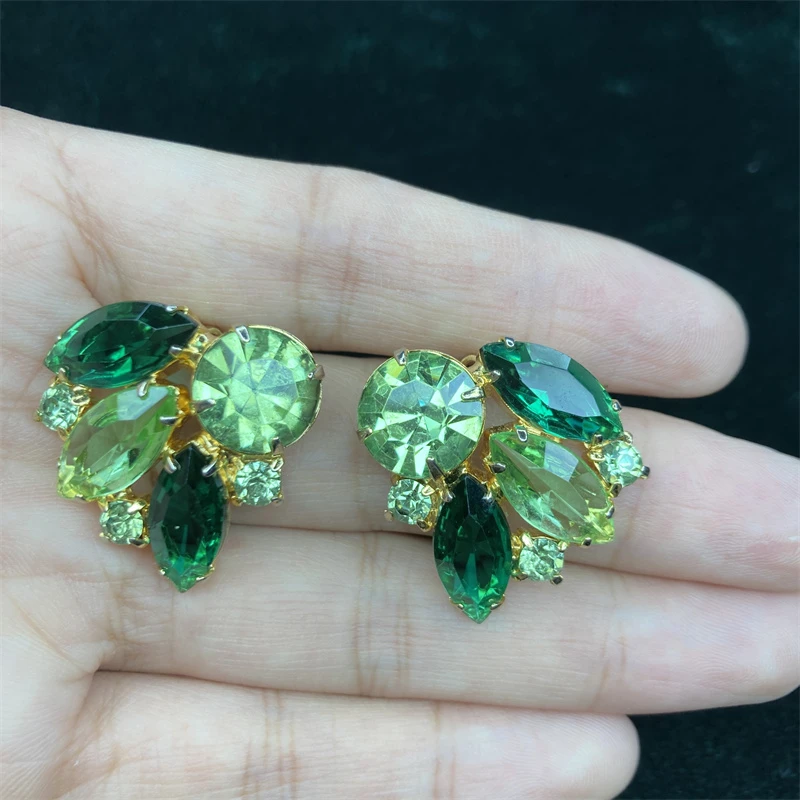 合金耳饰 绿色耳环1-12【2061225-020】