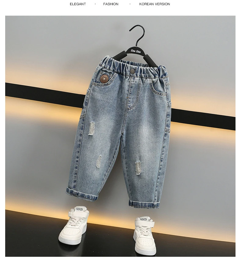 2025儿童裤子春秋中大童韩版休闲时尚牛仔裤长裤童装洋气宝宝百搭
