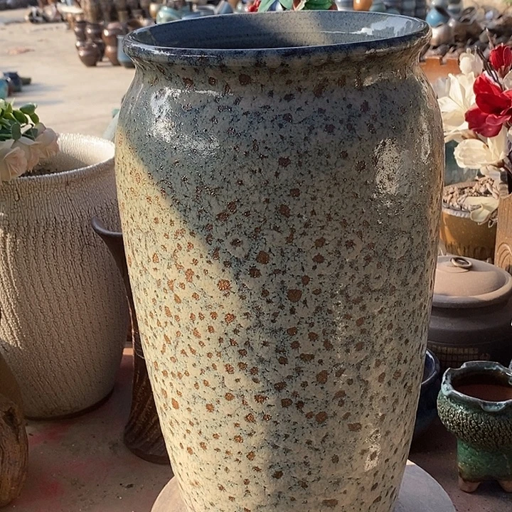 花盆紫砂口20.5高度41羽毛色