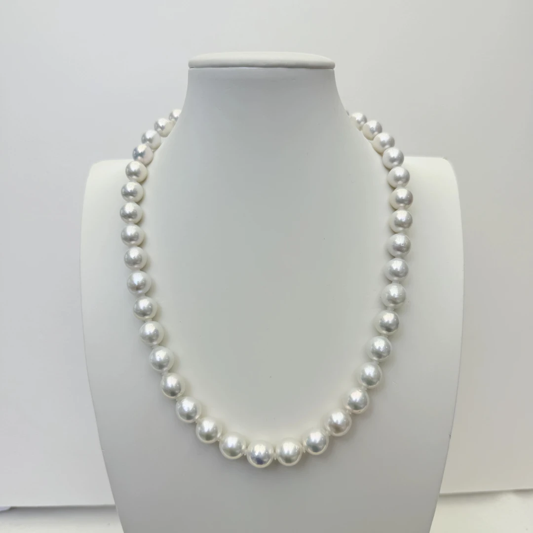 <白雪>淡水无核珍珠项链8-11mm 白色项链