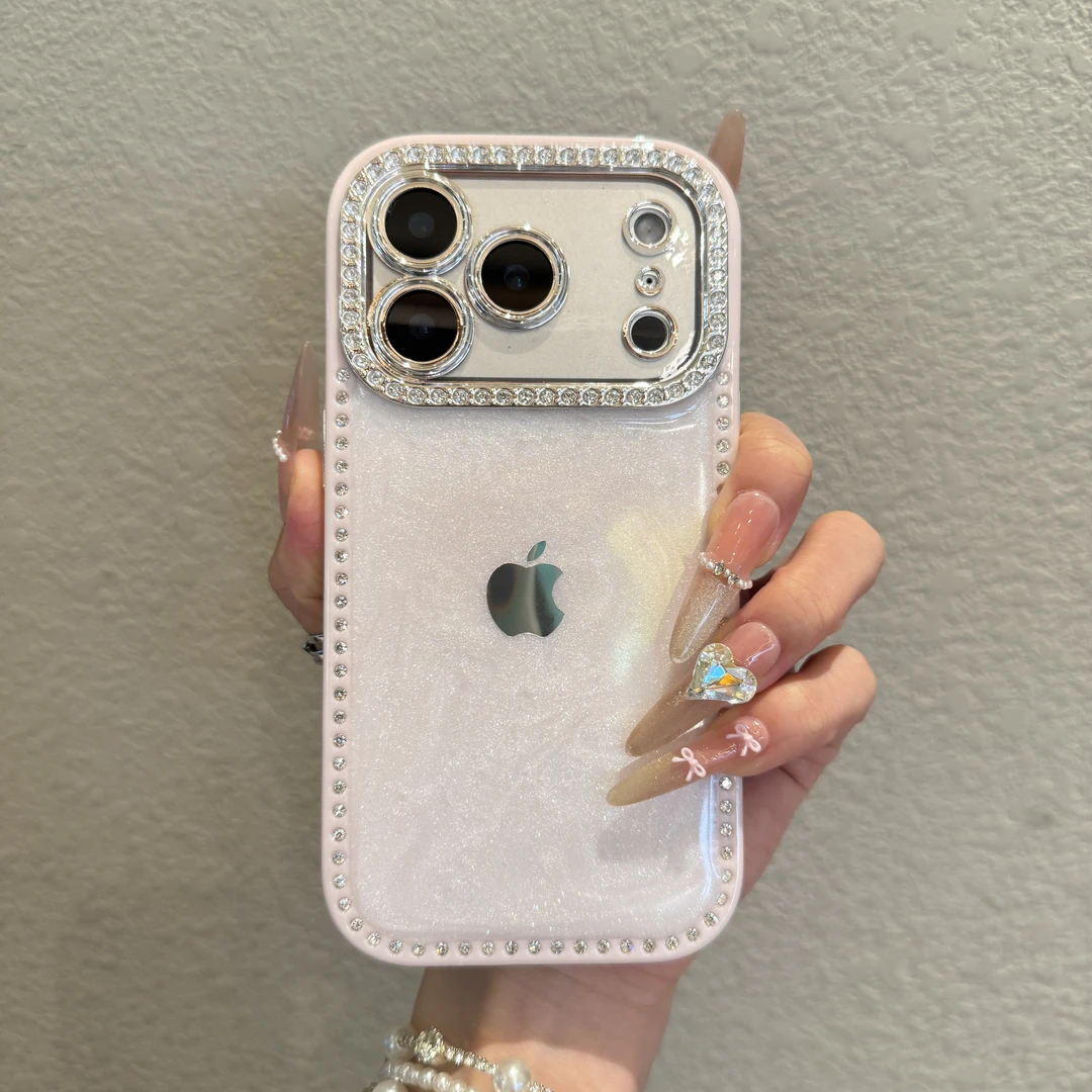 高颜值奶油闪钻适用苹果17promax手机壳iPhone16防摔15全包14时尚