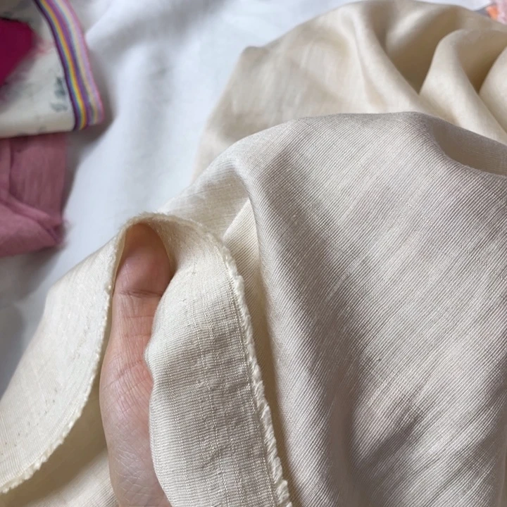 天丝（莱赛尔纤维）杏色棉麻2米