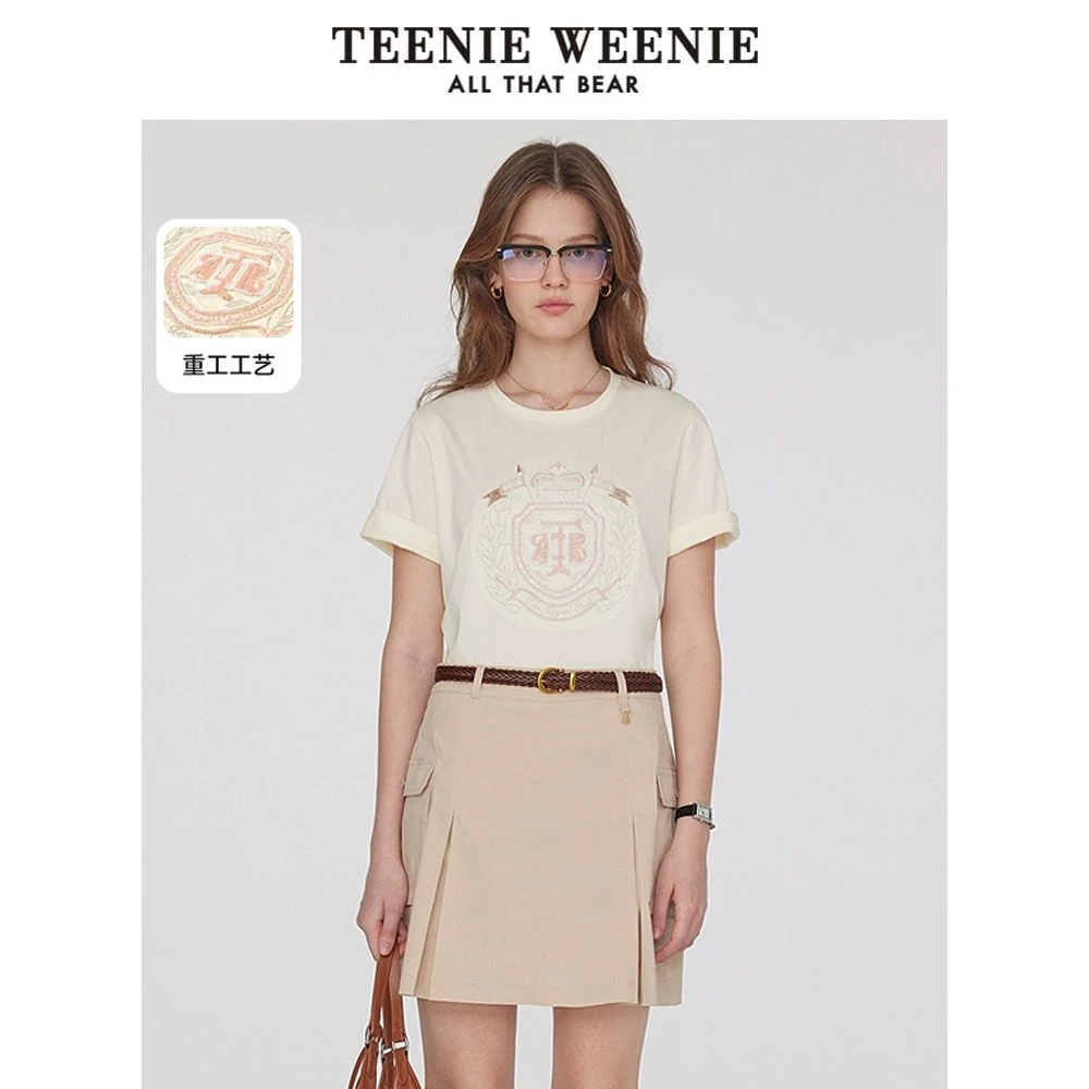 TeenieWeenie小熊女装T恤25夏清新休闲活力圆领短袖女TTRW252504W