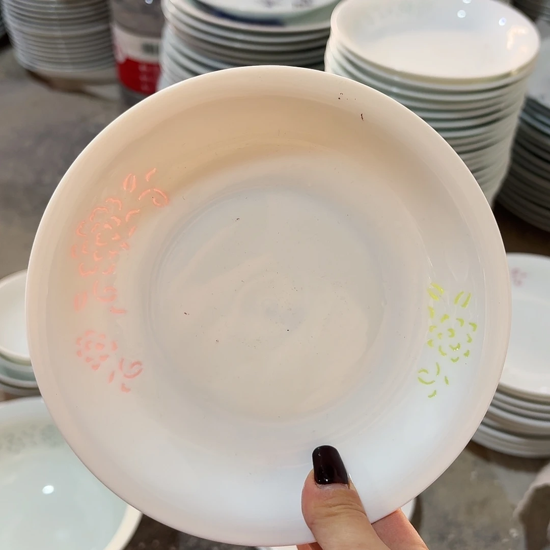 景德镇高温瓷釉下彩餐具不挂油两个微瑕