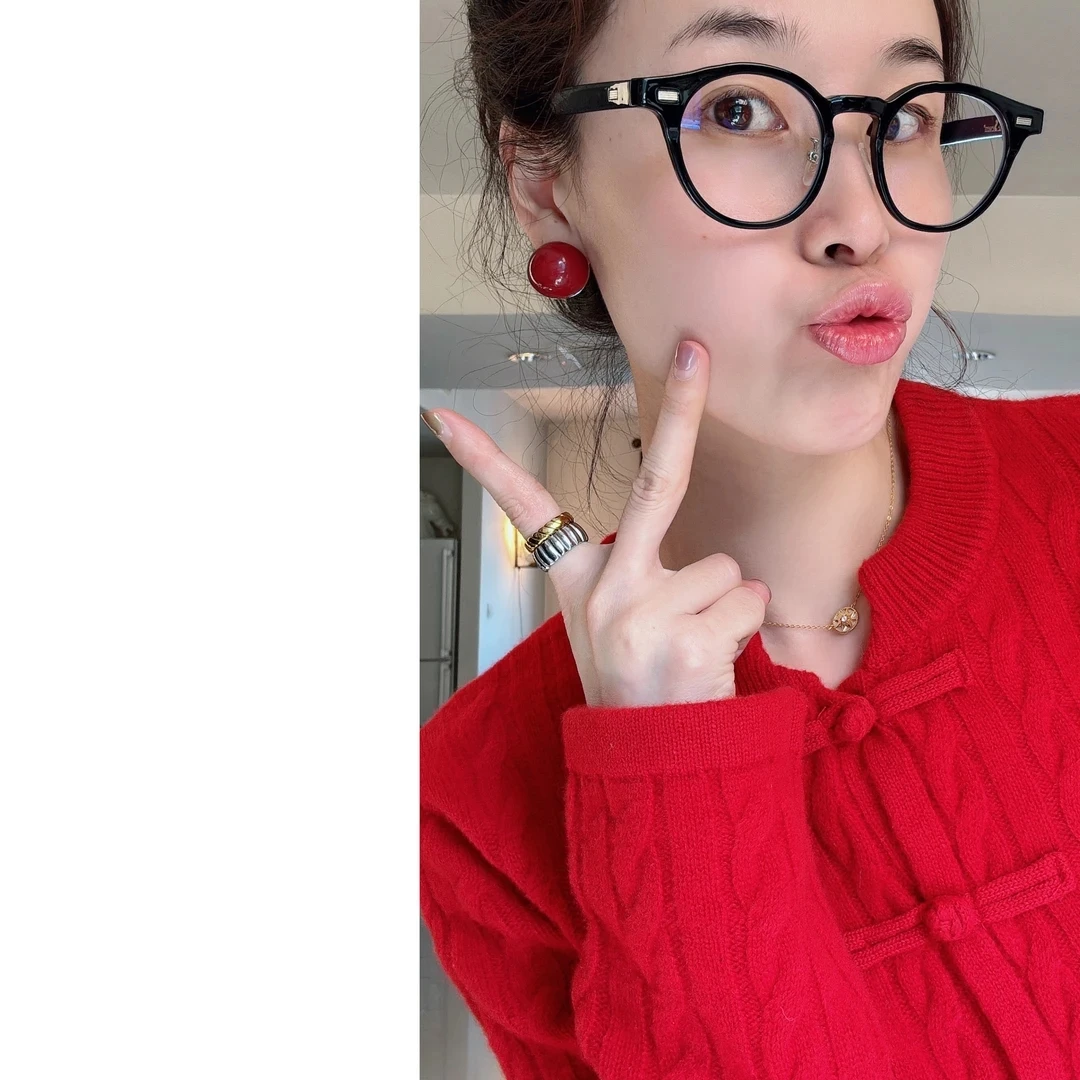 “大吉大利” 新年限定羊毛氛围感新中式红毛衣时尚长袖气质秋冬