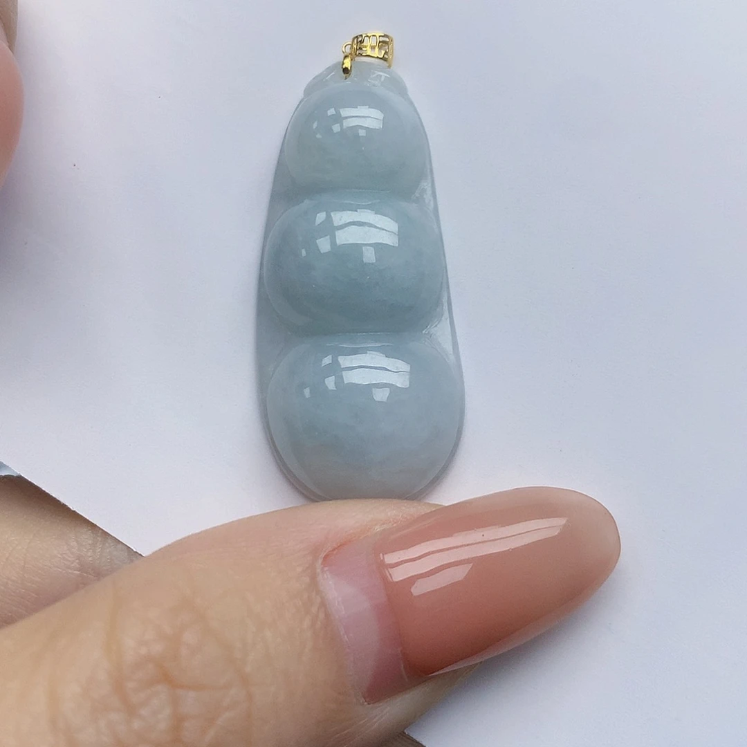 【闪购商品】翡翠挂件18K金镶嵌翡翠A货2345