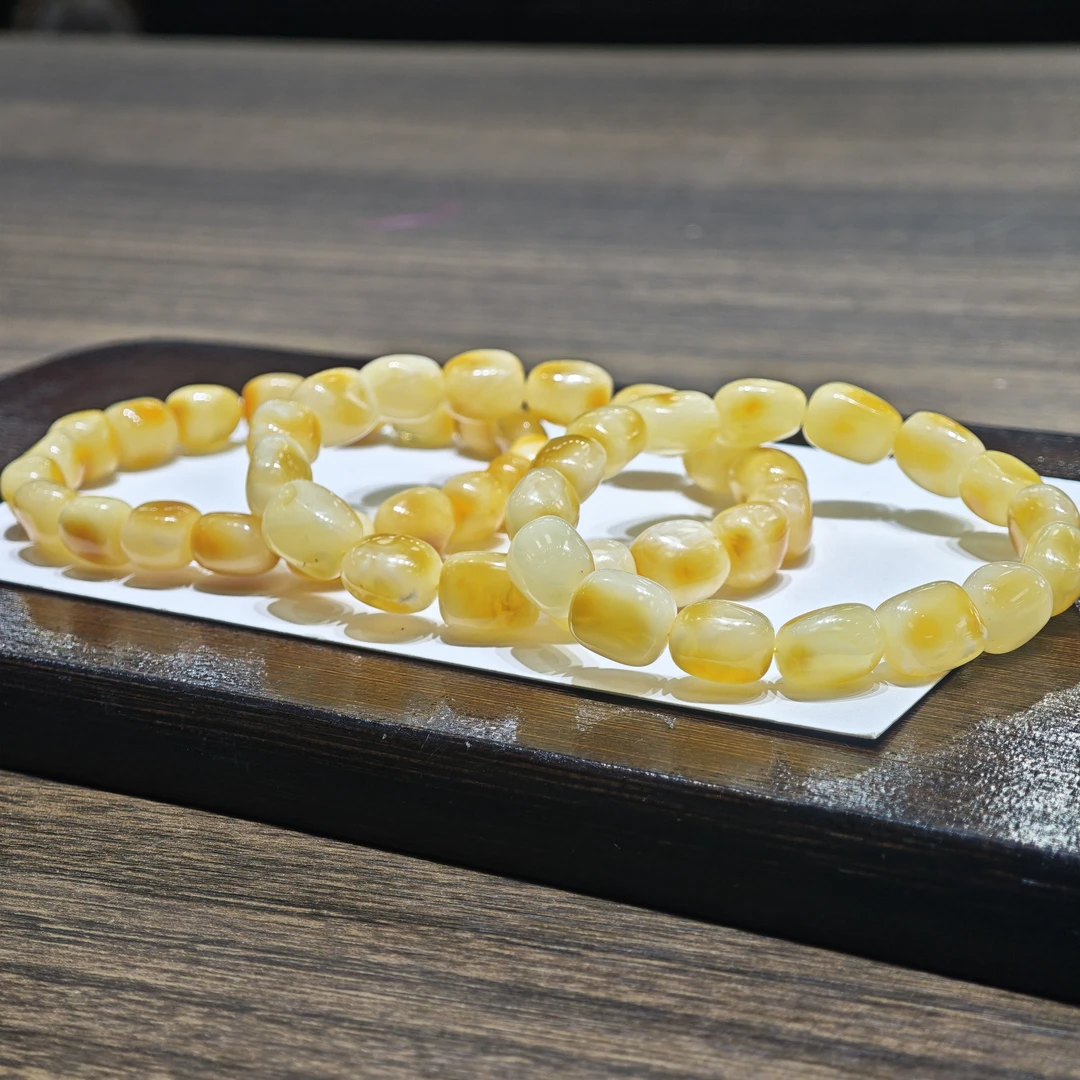 【书记甄选】天然焦皮蜜蜡单圈手链 多样性发一件 4836LF