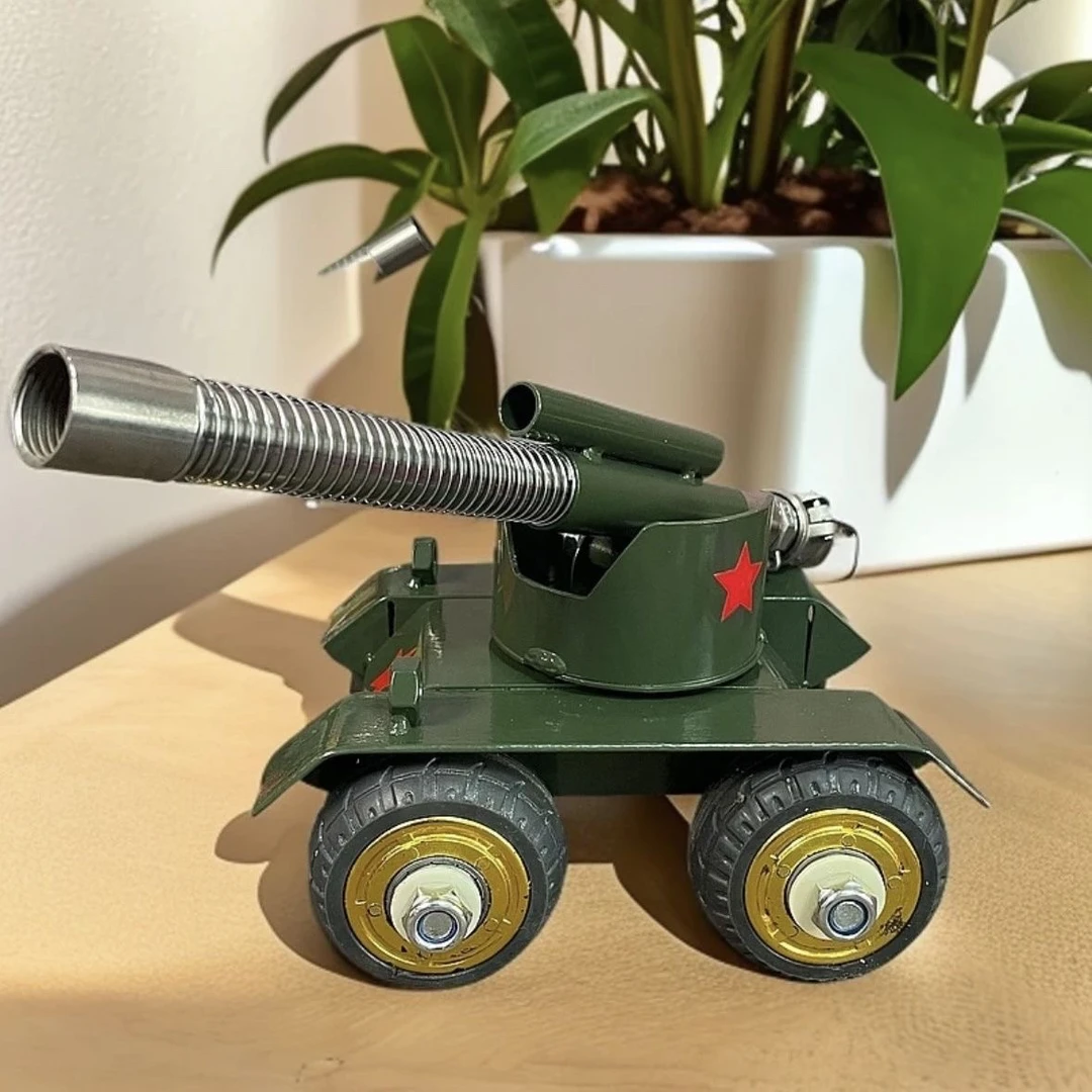 2026款过年必备四轮坦克大炮模型创意摆件